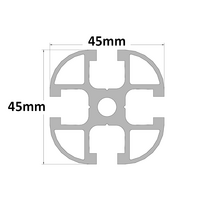 10-4545R-0-500MM MODULAR SOLUTIONS EXTRUDED PROFILE 45MM X 45MM ROUND, CUT TO THE LENGTH OF 500 MM